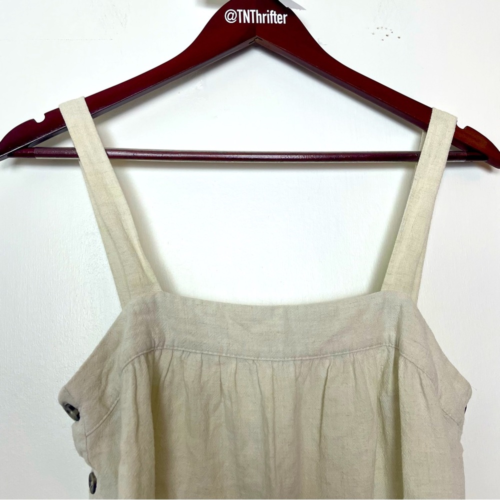 Universal Thread Women’s Linen Blend Square Neck Button Side Tank Small Neutral - Picture 5 of 8